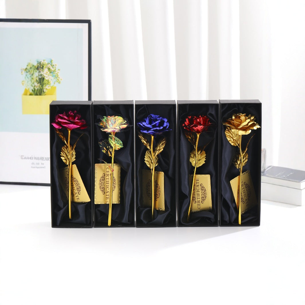 24K Gold Foil Rose - Luxury Eternal Flower Gift for Her