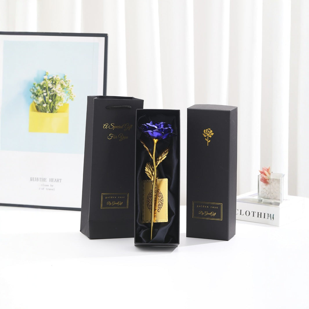 24K Gold Foil Rose - Luxury Eternal Flower Gift for Her